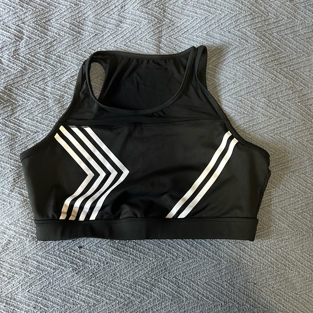 Black Sports workout top with White Stripes